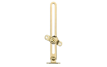Friction lid support is designed to support lids on boxes & chests at least 3-1/4" deep. Can be mounted on left or right side. Tension can be adjusted to hold the lid in any position & to help prevent slamming. Made of steel material with a brass finish. One support. National Hardware Model No. N208-637. 038613208636