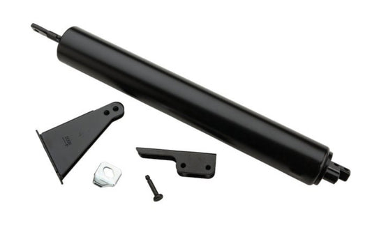 This heavy duty door closer is designed for wood or metal screen / storm doors up to 1-3/8" thick. Adjustable closing speed.  Made of steel material. Sold as one per pack. Made by National Hardware. Black Finish