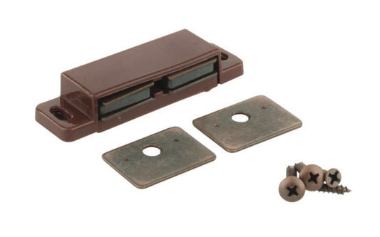 KasaWare Brown Double Magnetic Catches in a plastic housing. Sold as 2 pack. KasaWare Brown Double Magnetic Catch - 2 Pack. Model KFCMD-A-BR2. 843512068256