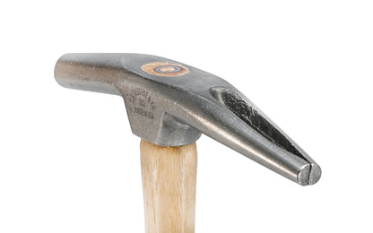 Made in USA · Models No. 222 ~ Split-head magnetic tack hammer made by C.S. Osborne. Forged steel material - One hammer-end has a permanent magnetic embedded - Split End helps when working with small brads, tacks, & nails. A great hammer for leatherwork, furniture & upholstery work - 096685556012 - Polished split-head