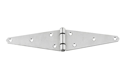 Heavy duty stainless strap hinge is for applications with wide mounting surfaces. Tight pin for right or left hand applications. Rust-resistant; ACQ safe - safe for use with premium woods like cedar & redwood. Bearing design eliminates metal-to-metal contact for smooth, quiet operation. 6" Size