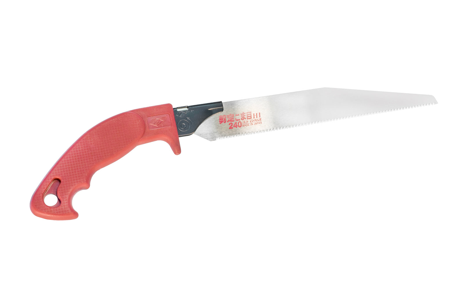 Made in Japan · Crosscut Teeth: 18 TPI ~ Japanese Z-Saw fine tooth 240 mm pull-saw. The teeth are impulse hardened which makes the blade tough & durable for prolonged life & wear. The blade depth is 1-1/4" which allows the saw to get into tight or difficult areas. Handle has a pistol-grip design. 4963041081062