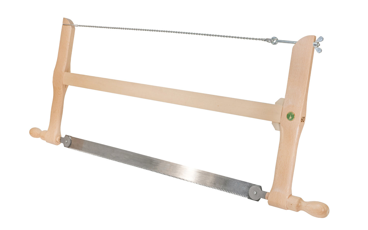 Made in Germany · Model No. 277-600 ~ "Buck Saw" made by Ulmia. With a high-performance Japanese saw blade that configures for pull-to-cut sawing, & lends this frame saw an amazing "turbo thrust". The laser hardened special tooth-ing ensures effortless & migration-free cuts through any wood. Both for rip & cross cutting