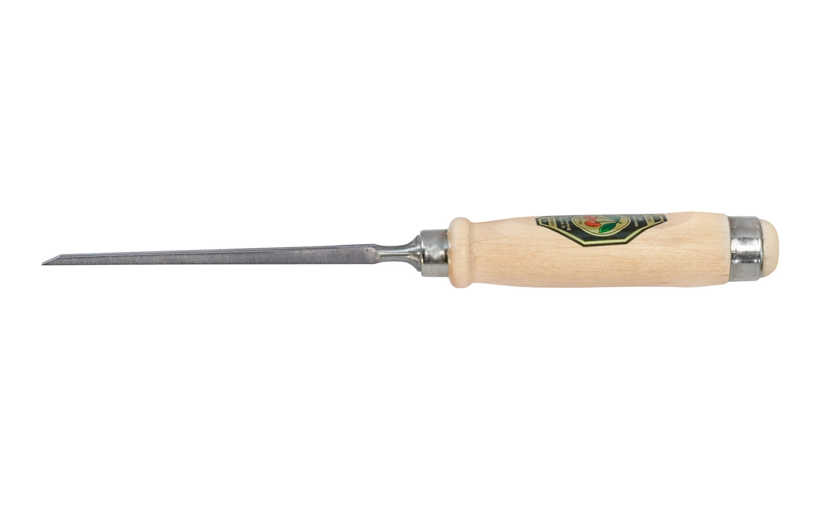 Made in Germany ~ Two Cherries · 1001 series ~ high carbon steel ~ Tempered to Rc61 Rockwell ~ Varnished flat Hornbeam handle - Stechbeitel - Firmer Chisel - short length, light pattern, bevelled edges, Flat hornbeam handle - bevel edge - steel ferrule ~ for use with mallets - 4 mm - 4MM Wide - 4016649101059 - 1001/004