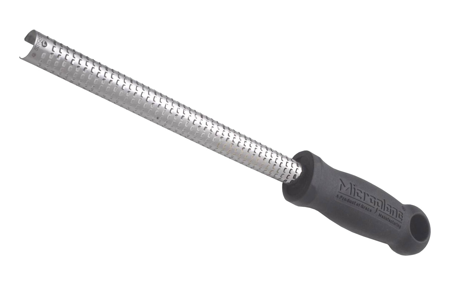 Made in USA - Microplane round blade with Handle - Model 30011 - Wood shaving - This Microplane round rasp with handle is used to enlarge holes & shape inside curves, but cuts much faster & leave a smoother finish than any similar tools. Made from hardened stainless steel - Surform - Grater - 5/8" diameter - Round