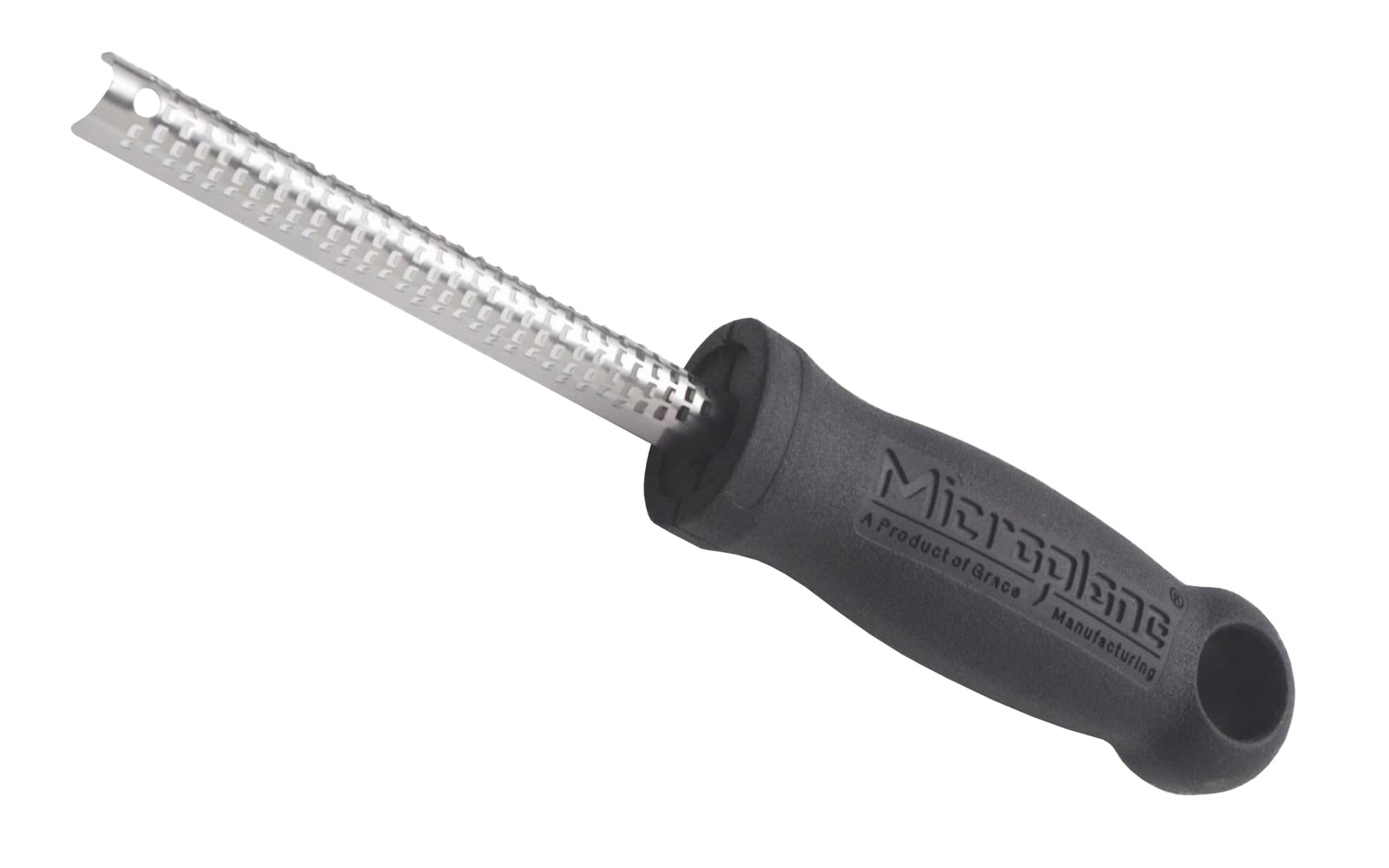 Made in USA - Microplane round blade with Handle - Model 30018 ~ Wood shaving - This Microplane round rasp with handle is used to enlarge holes & shape inside curves, but cuts much faster & leave a smoother finish than any similar tools. Made from hardened stainless steel - Surform - Grater - 5/16" diameter - Round - Small Rasp with Handle
