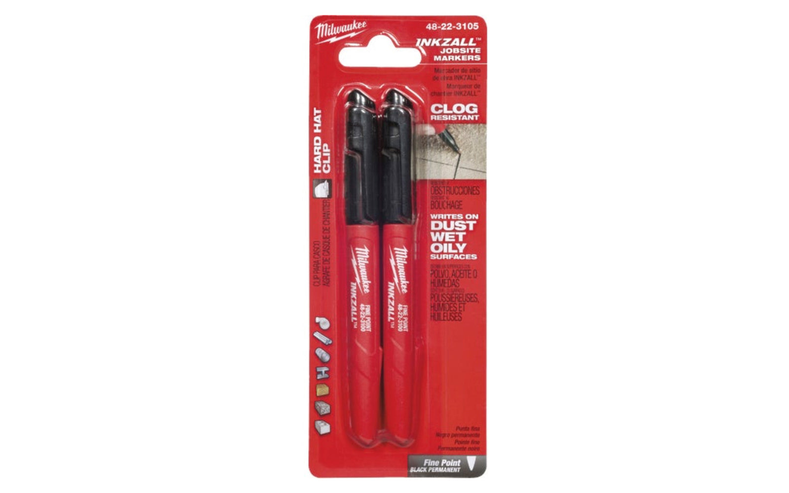 Milwaukee Inkzall Jobsite Markers - 2 Pack. 48-22-3105
