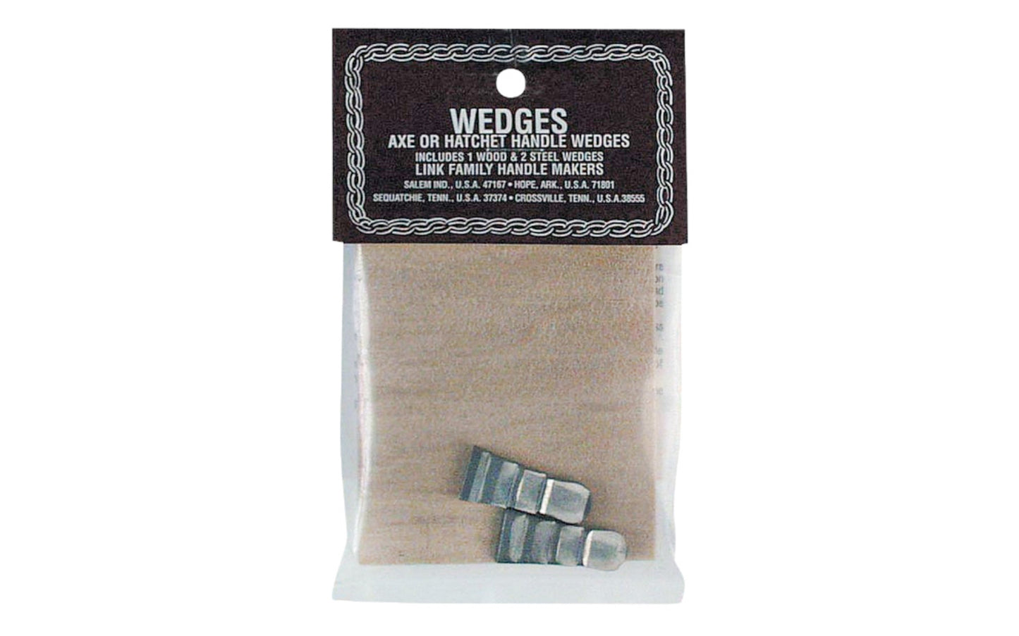 Wood & Steel Wedge for 2-1/4 lb. to 4 lb. Axes. Vaughan & Bushnell Mfg. Made in USA.