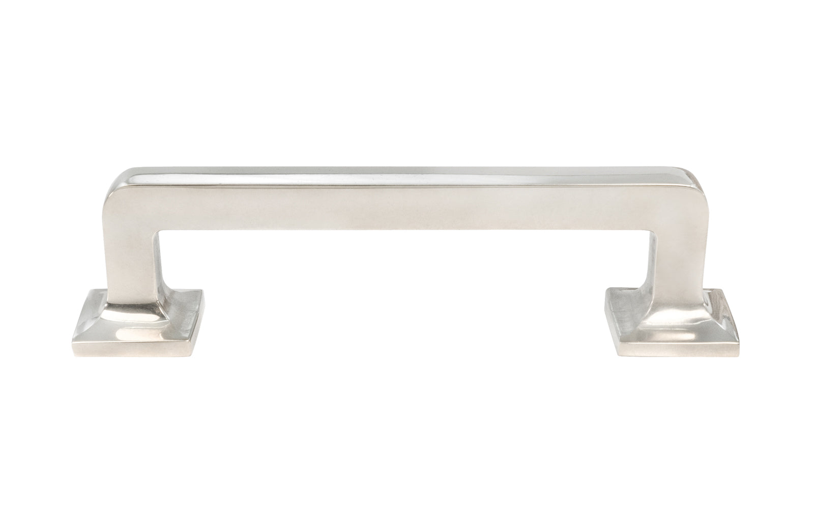 Vintage-style Hardware · Arts & Crafts Style Solid Brass Handle ~ 4" On Centers. Traditional & classic Arts & Crafts style ~ Made of high quality solid brass ~ 4" spacing of screw holes ~ May be mounted horizontally or vertically. Arts and Crafts Style Solid Brass Handle. Polished Nickel finish