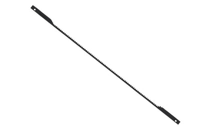 Olson Coping Saw 16 TPI Skip Tooth Blades - 4 PC Set. Coping saw blades used for precision sawing of wood, plastic, nonferrous metal, & mild steel. Made from the finest steel with precision teeth for fast sawing, smooth finishes. 6-1/2" long between pins to fit standard type coping saws. Made in USA. Model CP30100BL.