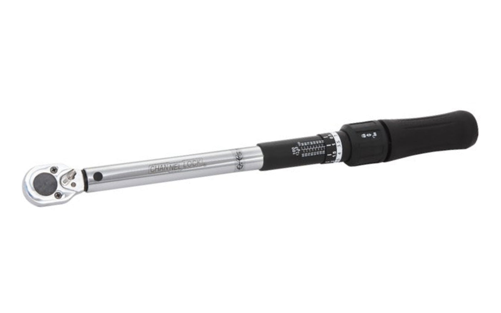 Channellock 3/8" DR Micrometer Torque Wrench. Audible click & feel notification. Locking set nut. Reversible. Meets or exceeds Federal Specifications GGG-W-00686C for torque. Torque range:  20 - 100 Ft./Lb. Model 351498.  009326326382