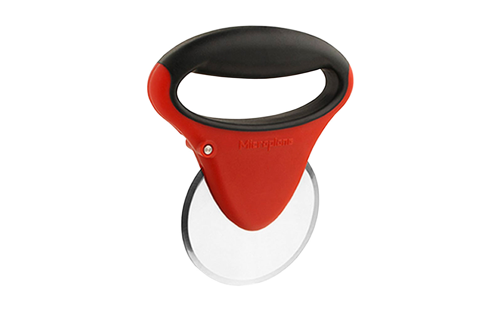 Model 37105 - Pizza wheel easily slices through thick crust pizzas - Microplane Pizza Wheel - Micoplane Pizza Cutter - Pizza Slicer - Microplane Pizza Blade - 4" Diameter Blade - Razor-sharp blade made from hardened stainless steel - Durable removable easy clean blade - Non-slip rubber grip - Protective cover included - 098399371054