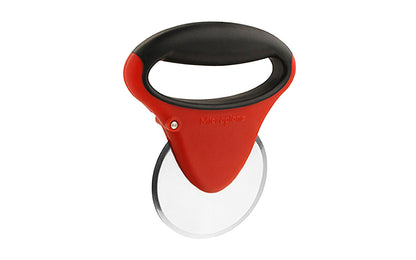 Model 37105 - Pizza wheel easily slices through thick crust pizzas - Microplane Pizza Wheel - Micoplane Pizza Cutter - Pizza Slicer - Microplane Pizza Blade - 4" Diameter Blade - Razor-sharp blade made from hardened stainless steel - Durable removable easy clean blade - Non-slip rubber grip - Protective cover included - 098399371054