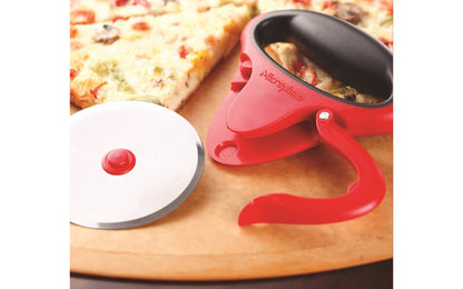 Model 37105 - Pizza wheel easily slices through thick crust pizzas - Microplane Pizza Wheel - Micoplane Pizza Cutter - Pizza Slicer - Microplane Pizza Blade - 4" Diameter Blade - Razor-sharp blade made from hardened stainless steel - Durable removable easy clean blade - Non-slip rubber grip - Protective cover included - 098399371054
