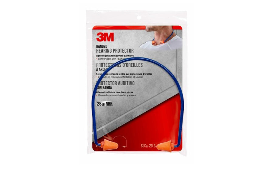 3M Banded Hearing Protector ~ 28 NRR - 90537H1. Lightweight & convenient, the 3M Banded Style Hearing Protector is comfortable for extended wear & helps reduce your exposure to hazardous noise. Noise Reduction Rating (NRR) of 28 dB. Attached band rests around your neck when not in use. Lightweight alternative to earmuffs