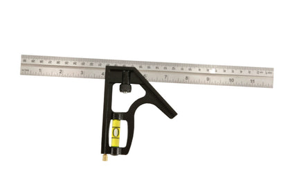 Model No. 400EM-S ~ Johnson Level ~ 12" size combo square ~ Blade made of stainless steel construction ~ Durable cast zinc body ~ Graduations in 1/32", 1/16", 1/8", & millimeters. Hardened removable scribe - Combination square - die cast zinc head. Precision stainless steel etched blade.  Made in USA ~ 049448003679