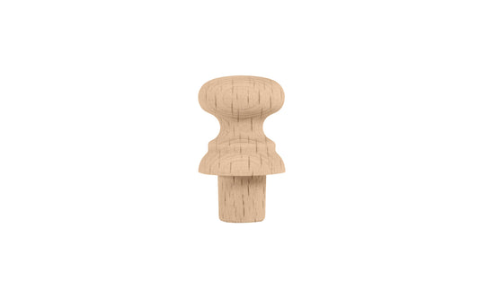 Traditional & Classic Small Shaker Beech Knob with Tenon. Made of unfinished solid beech wood, these wood knobs have a smooth & attractive look & feel. Wooden shaker knob for cabinets, drawers, & furniture. Old style Beechwood Shaker Knob. Wood Shaker Cabinet Knob. 11/16" diameter size knob.