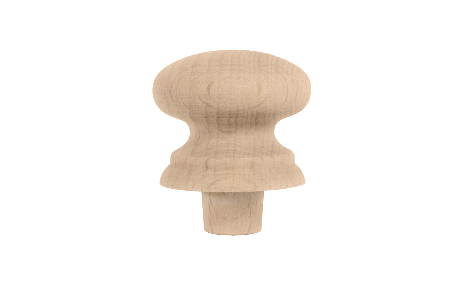 Traditional & Classic Shaker Beech Knob with Tenon. Made of unfinished solid beech wood, these wood knobs have a smooth & attractive look & feel. Wooden shaker knob for cabinets, drawers, & furniture. Old style Beechwood Shaker Knob. Wood Shaker Cabinet Knob. 1-3/8" diameter size knob.