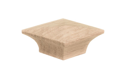 Classic & traditional vintage style wood knob. A diamond shape Oak wood cabinet knob. The knob may be stained, painted, or varnished if desired. The knob is designed in the Mission-style / Arts and Crafts / Craftsman style of hardware. Great for cabinets, drawers, & furniture. 2-1/4" x 1-1/2" size knob.