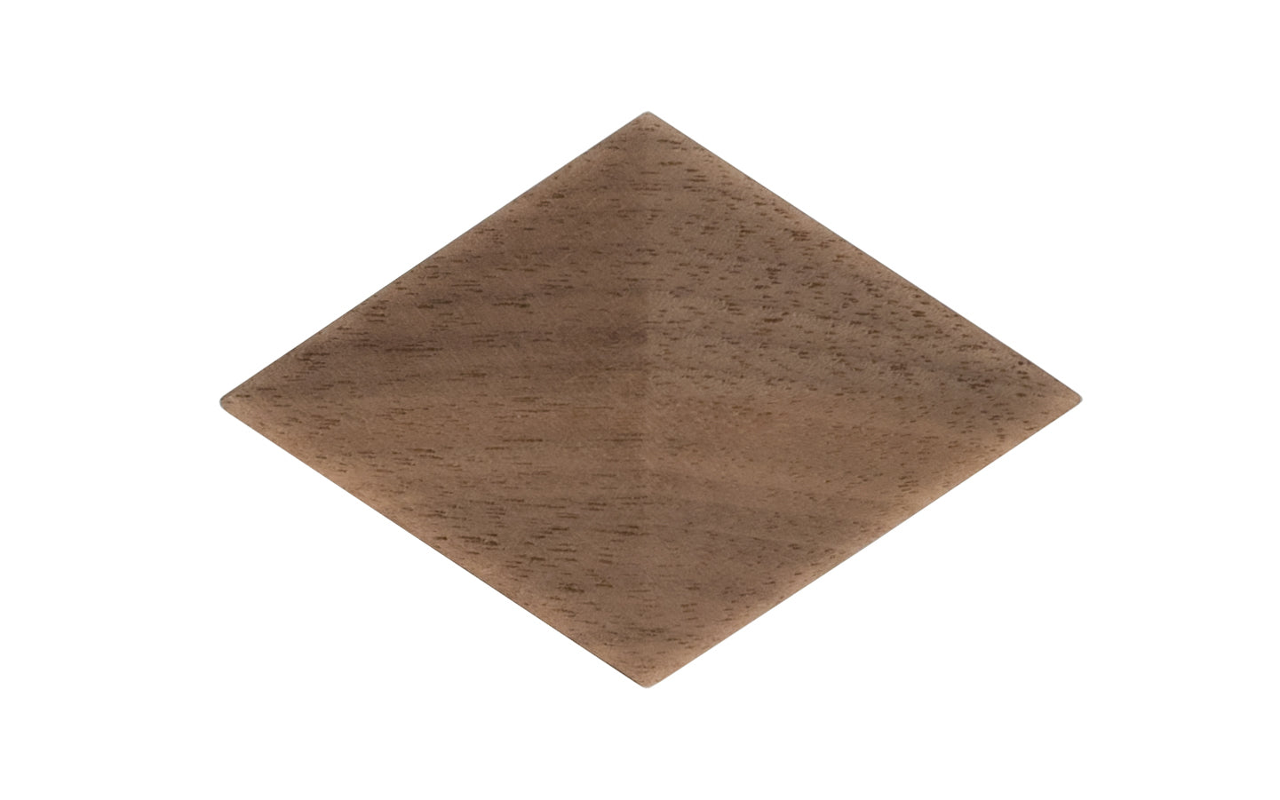 Classic & traditional vintage style wood knob. A diamond shape Walnut wood cabinet knob. The knob may be stained, painted, or varnished if desired. The knob is designed in the Mission-style / Arts and Crafts / Craftsman style of hardware. Great for cabinets, drawers, & furniture. 2-1/4" x 1-1/2" size knob.