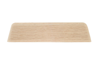 Classic & traditional smooth oak wood handle pull with 5" On Centers. Made of unfinished solid oak wood, this handle has a smooth feel & nice-looking grain to it. It may even be stained, painted, or varnished if desired. 5" spacing of screw holes. Solid oak pull this handle has straight lines & flat surfaces.