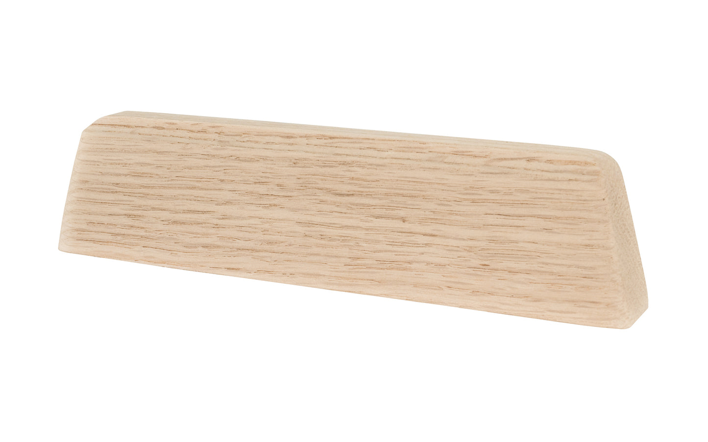 Classic & traditional smooth oak wood handle pull with 5" On Centers. Made of unfinished solid oak wood, this handle has a smooth feel & nice-looking grain to it. It may even be stained, painted, or varnished if desired. 5" spacing of screw holes. Solid oak pull this handle has straight lines & flat surfaces.