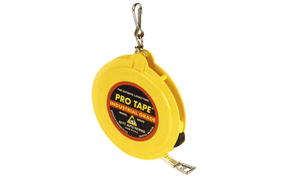 3/8" x 50' Spencer Pro-Tape Auto-Rewind Tape Measure - 50SXB. The case is made of tough ABS plastic. 1/8" graduations. Spencer ProTapes are designed with an alloy steel main shaft, & active bumper to cushion blade tip on rewind. Other features include a locking brake, folding engineers hook, & a belt clip. Made in USA.
