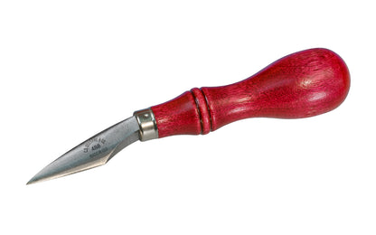 Made in USA · C.S. Osborne Model No. 488 - Carbon steel blade - For splitting saddle string when braiding. High carbon steel blade stays sharp & is shaped to leave hole open for string. Hardwood handle with nickel plated ferrule.   Made in USA. Bleeder Knife - Thick Tapered knife - Saddle String Blade - Braiding Knife ~ 096685601786