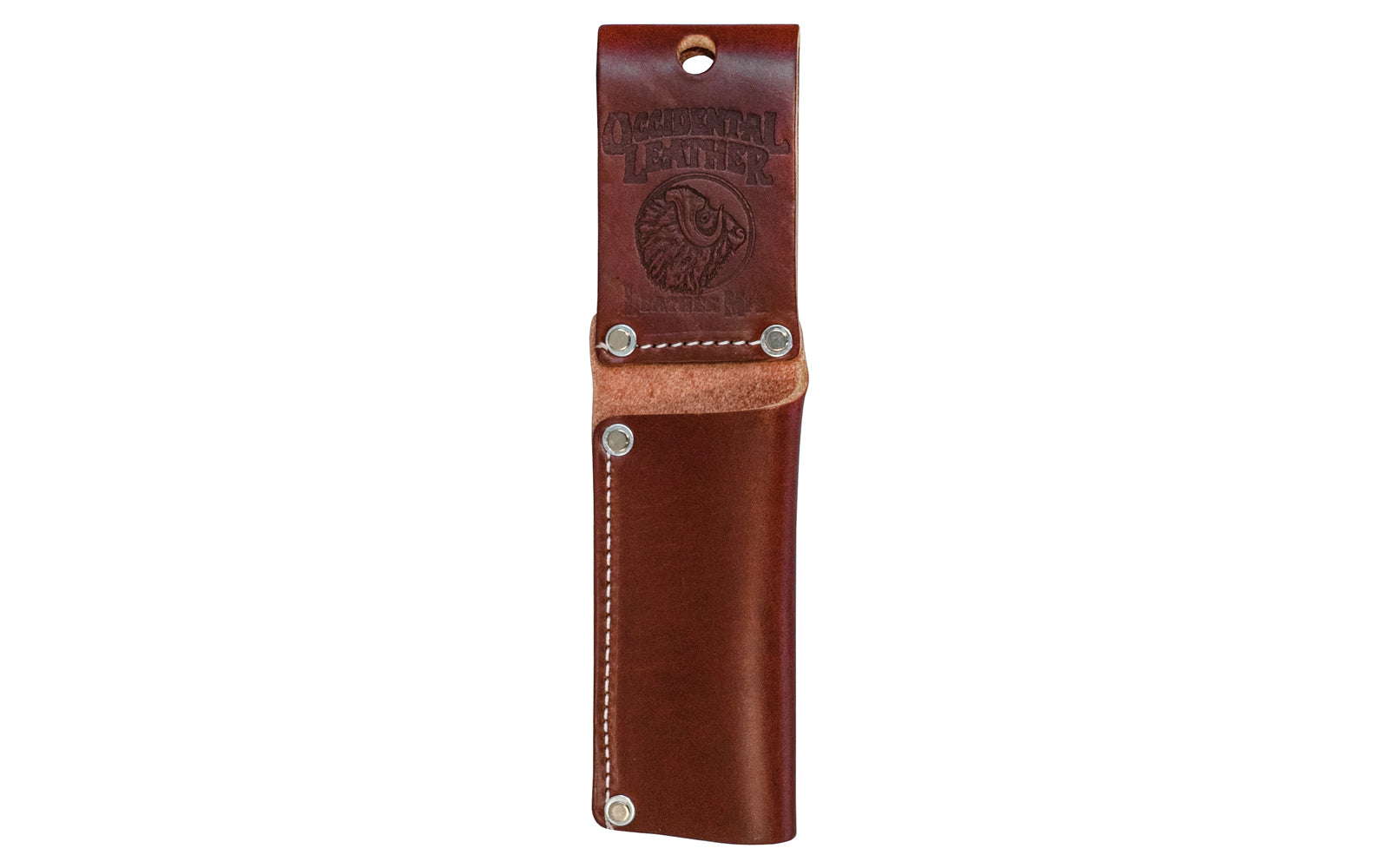 Occidental Leather Universal Tool Holder Holster - Model 5014 - Fits up to a 3" work belt - Leather Tool Holster - 1-1/4" projection - Riveted Hand Made - 759244006308 - Occidental Leather Tool Holder - Universal Leather holster with open bottom. For squares, pliers, side cutters, tin snips, large crescent wrenches