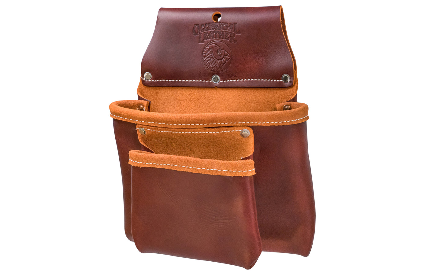 Occidental Leather Double Pouch ~ 5023B - Model 5023 B - Fits a 3" work belt - Pouch - Utility Bag - Made of genuine leather - Made in USA - Double Leather Bag - Tool Bag - 759244007701 - Compact plain bag with an outer bag, no tool holders inside or out - Occidental 2-pocket bag - Two Pockets - Double Pocket - 2-pouch