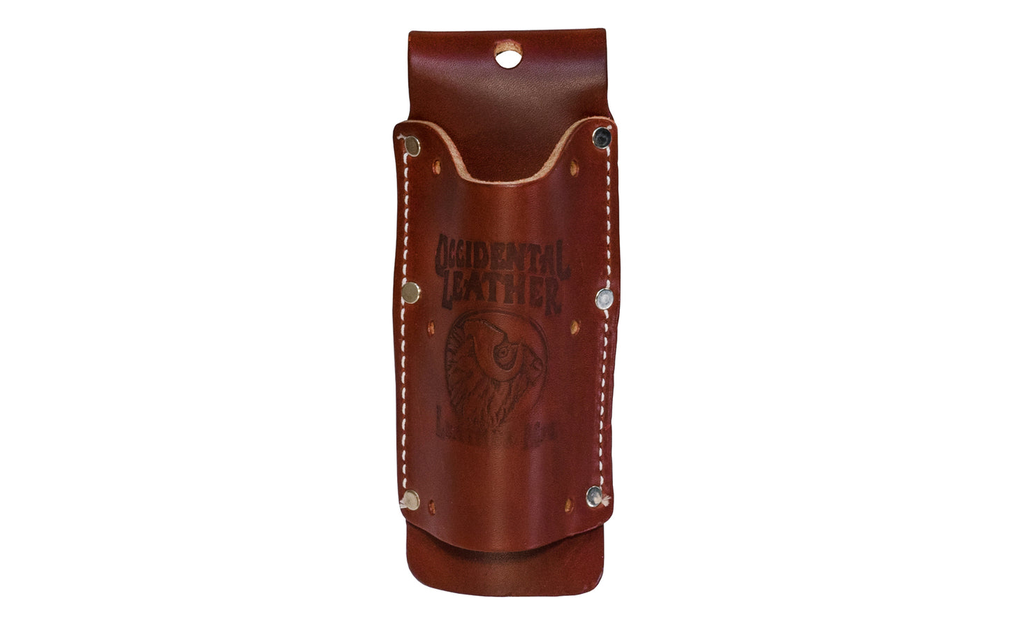 Occidental Leather Single Snip Holder Holster ~ 5028 - Model 5028 - Fits up to a 3" work belt - Snip Holder - 3" projection - Riveted - Holster - Hand Made - 759244084207 - Leather - Occidental Holder - Occidental Leather Metal Snip Holder - Tool Holder - Snip Holster - Wiss Snip Holster - Tin Snip Holder - Single Snip