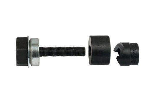 This Punch Set can punch clean and accurate holes in electrical panels. The 1/2" Knockout Punch 3-Piece set can cut up to 10-gauge mild steel. It can also cut through aluminum, fiberglass, & plastic. Klein 1/2" Knockout Punch Set ~ 53728 -SEN. Punch Set optimized design reduces wrench effort. 092644537462