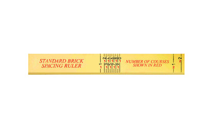 Rhino Rulers 6' Standard Brick Spacing Fiberglass Folding Ruler measures 1/2" x 6' Brick Spacing scale on one side, & Ft/In/16ths on the other. Made of tough polyamide reinforced with fiberglass for durability. Easy to read black-on-yellow markings & red 16" stud marks. Model 55110. 727659551102.  Made in Switzerland