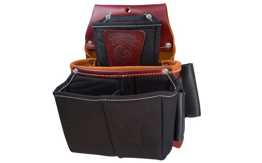 Occidental Leather ~ Model 5564 - Fits a 3" work belt - Occidental Leather's Belt worn fastener bag with industrial nylon dual compartment outer pouch. Six tool holders & Four pouches total. Room for wire nuts, conduit couplers, & other fittings. Black leather tool holders. Nylon & genuine Leather - 759244280500