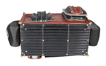 Occidental Leather "Stronghold" Master Carpenter Case - Model No. 5588 - Features main 3 compartments with 45 pockets & tool holders. A generous zipper bag on side for driver bits, small items, Holster for a rafter square. All leather main body for quality & durability. 8-1/2" x 15-1/2" x 8".  759244297706  Made in USA
