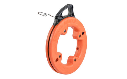 Klein Tools 50' (15.24 m) Steel Fish 1/8" Wide Tape is for short wire runs associated with light commercial, residential & voice-data-video-audio installations. Tape features laser-etched descending markings placed every foot, allowing you to accurately measure the depth of conduit runs. 50 feet fish tape. 092644560019
