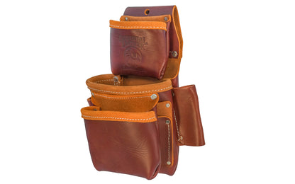 Occidental Leather Pro Trimmer Tool Bag ~ 6101 ~ Pro-Trimmer - Fits a 3" work belt - Pouch - 8 total pockets & tool holders - Genuine leather - Made in USA - Double Leather Bag - Tool Bag - 759244034301 - Holders inside for pencil, work knife, lumber crayon, & chisel. Exterior tool snap clip & heavy duty hammer loop