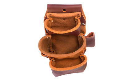Occidental Leather Pro Trimmer Tool Bag ~ 6101 ~ Pro-Trimmer - Fits a 3" work belt - Pouch - 8 total pockets & tool holders - Genuine leather - Made in USA - Double Leather Bag - Tool Bag - 759244034301 - Holders inside for pencil, work knife, lumber crayon, & chisel. Exterior tool snap clip & heavy duty hammer loop