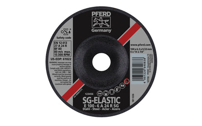 High quality 4" Grinding Wheel made by Pferd in Germany. This grinding wheel is designed for steels, edge grinding, surface grinding, weld finishing, etc. Long service life. 4" diameter of wheel. 3/8" arbor. 1/4" thickness of blade. 4007220640838. Model 61022 Made in Germany.