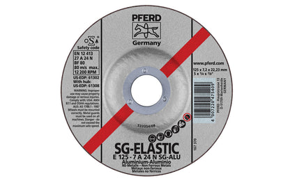 High quality 5" Aluminum Grinding Wheel made by Pferd in Germany. Model 61302. Designed for aluminum & non-ferrous metals with fast stock removal & long service life. Fast cutting action. 5" diameter. 7/8" arbor. 1/4" thickness of blade. 4007220475409. Made in Germany.