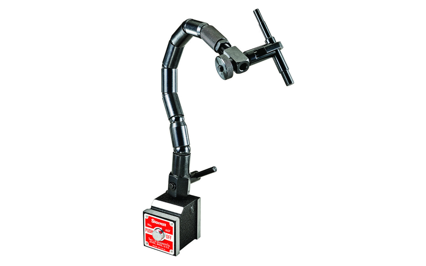 Starrett 657T Flex-O-Post Indicator Holder Magnetic Base with Flex-O-Post Assembly. Model 52760. Made in USA. Model 657T