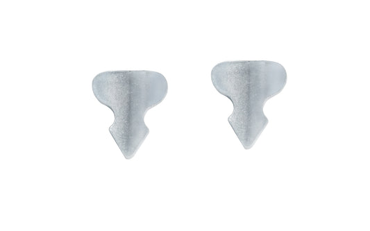 Traditional one point drawer stops that are made of steel material. Slightly curved. Sold as a pair, or 50 pieces in a bag. Single prong stops 5/8" wide x 3/4" high. single prong stops for drawers. 1 point steel drawer stops. For traditional antique drawers