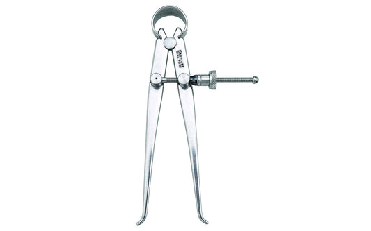 Starrett 73 Series 4" "Yankee" Spring-Type Inside Calipers with Flat Legs & Quick-Spring Nut are made from a high-grade steel & well-finished. The legs are made of flat stock & are very durable. Calipers feature a hardened fulcrum stud, strong & flexible bow string. Caliper size & capacity is 4". Made in USA.