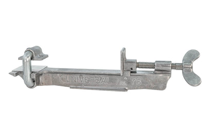 Model UC-76. These universal wedgegrip cabinet clamps are compact face frame & shelf clamps made of injection molded aluminum alloy for strength while being lightweight. "wedgegrip" jaw action grips the work close to the joint preventing bowing of long rails. Dubuque "Miro Moose".  Made in USA. 099687000762