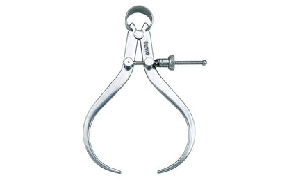 Starrett 79 Series "Yankee" Spring-Type Outside Calipers with Flat Legs & Quick-Spring Nut are made from a high-grade steel & well-finished. The legs are made of flat stock & are very durable. Caliper size & capacity is 4". Model 79B-4. Made in USA.