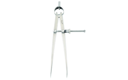 Starrett 83 Series 8" "Yankee" Spring-Type Dividers with Flat Legs & Quick-Spring Nut are made from a high-grade steel & well-finished. The legs are made of flat stock & are very durable. Dividers feature a hardened fulcrum stud, strong & flexible bow string. Divider size & capacity is 8". Model 83B-8. Made in USA.