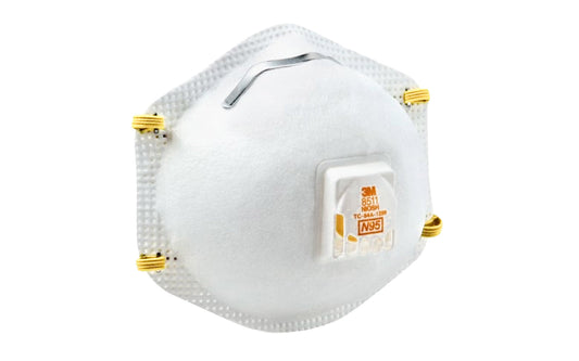 3M Model 8511 - 2 Pack. N95 Rating - NIOSH approved. Super comfortable soft material. Fully adjustable fit & adjustable nose piece ~ 95% filter efficiency against particulate aerosols free of oil. N95 Mask. Inside soft foam material padding for comfort. With Straps. 051131949331. Great for sanding, grinding, & cleaning