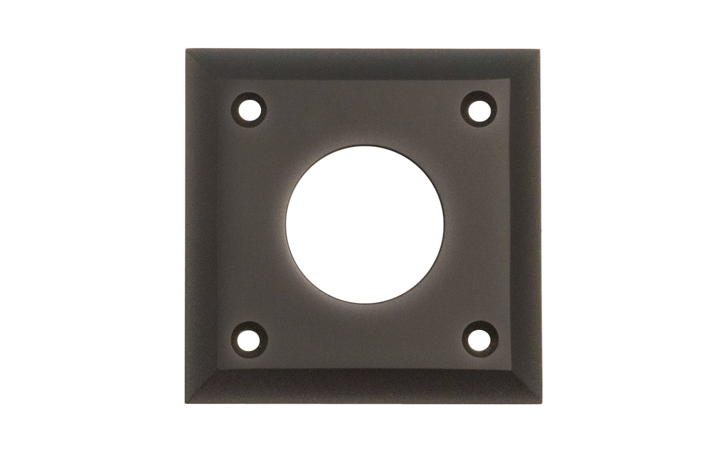 Solid brass square shape cylinder collar designed for exterior doors that take mortise lock with keyed cylinder. Includes fasteners (keyway cylinder sold separately). Oil Rubbed Bronze finish