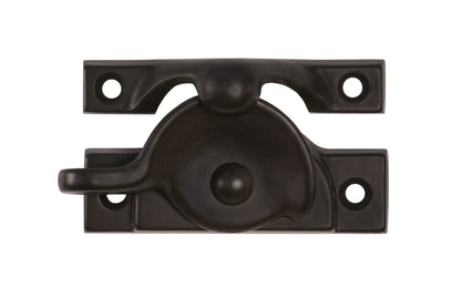 High quality classic solid brass crescent-style sash lock with square corners designed for hung or sash windows. Solid brass material with a durable pivot turn. 2-1/2" x 1" Size Lock. Oil Rubbed Bronze Finish.