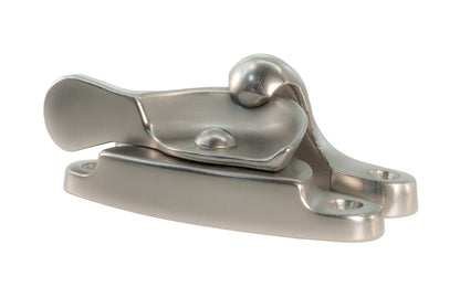 High quality & very popular classic solid brass crescent-style sash lock designed for hung or sash windows. Solid brass material with a durable pivot turn. 2-7/8" x 1" Large Size Lock. Brushed Nickel Finish.